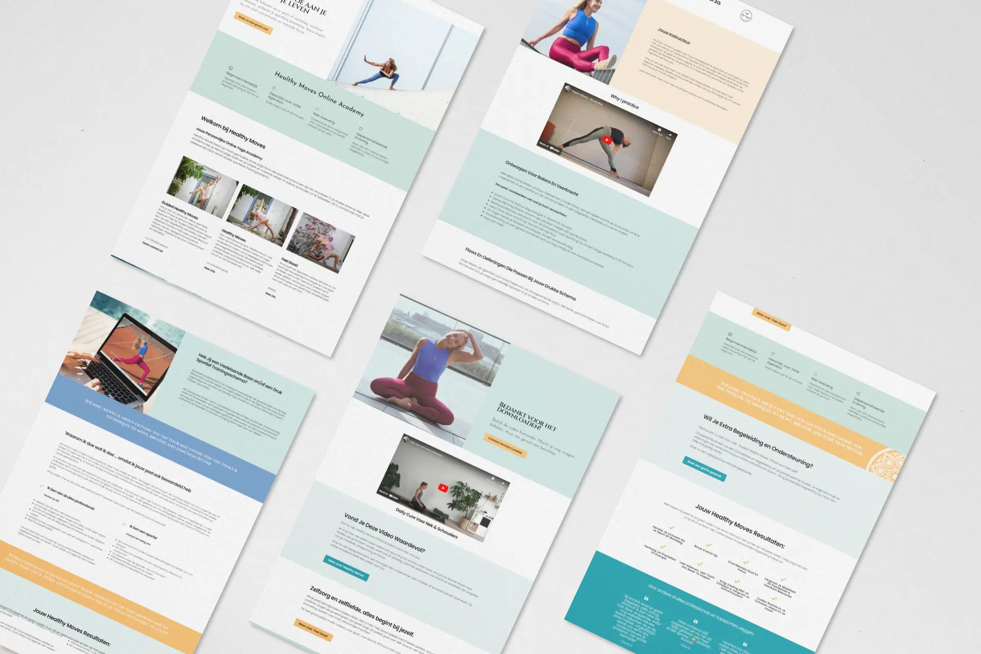 Sales funnel layout out on table for Wellness professional  Yoganic Moves